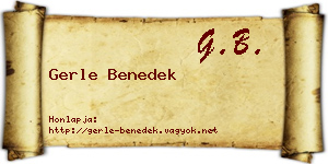 Gerle Benedek névjegykártya